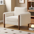 White Teddy Velvet Accent Chair, Single Seat