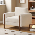 White Teddy Velvet Accent Chair, Single Seat