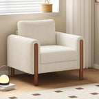 White Teddy Velvet Accent Chair, Single Seat