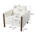 White Teddy Velvet Accent Chair, Single Seat