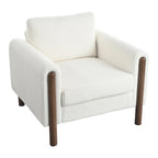 White Teddy Velvet Accent Chair, Single Seat