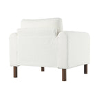 White Teddy Velvet Accent Chair, Single Seat