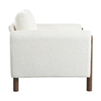 White Teddy Velvet Accent Chair, Single Seat