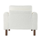 White Teddy Velvet Accent Chair, Single Seat