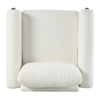 White Teddy Velvet Accent Chair, Single Seat
