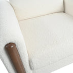 White Teddy Velvet Accent Chair, Single Seat
