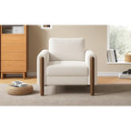 White Teddy Velvet Accent Chair, Single Seat