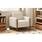 White Teddy Velvet Accent Chair, Single Seat