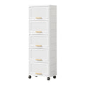 White Flip-Lid Storage Box with Wheels – 4/5/6 Layers, 1 Person