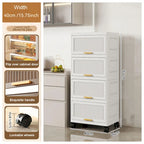 White Flip-Lid Storage Box with Wheels – 4/5/6 Layers, 1 Person