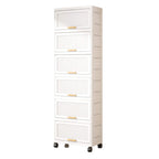 White Flip-Lid Storage Box with Wheels – 4/5/6 Layers, 1 Person