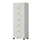 White Flip-Lid Storage Box with Wheels – 4/5/6 Layers, 1 Person