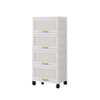 White Flip-Lid Storage Box with Wheels – 4/5/6 Layers, 1 Person