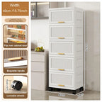 White Flip-Lid Storage Box with Wheels – 4/5/6 Layers, 1 Person
