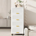 White Flip-Lid Storage Box with Wheels – 4/5/6 Layers, 1 Person