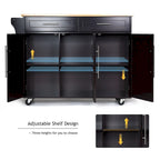 Costway Kitchen Island Trolley Cart Wood Top Rolling Storage Cabinet