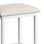White Rolling Kitchen Island with Flip-Top, Trash Can Storage & 2 Bar Stools