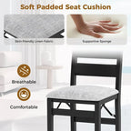 Costway Folding Chairs Set of 2/4 Modern Upholstered Chairs with Comfy