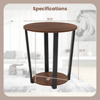 Gymax Industrial End Table Sofa Side Table Nightstand w/ Storage Shelf