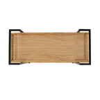 Natural / Walnut Rolling Bar Cart with Wine Storage & Lockable Casters