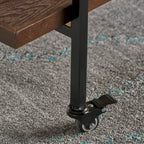 Natural / Walnut Rolling Bar Cart with Wine Storage & Lockable Casters