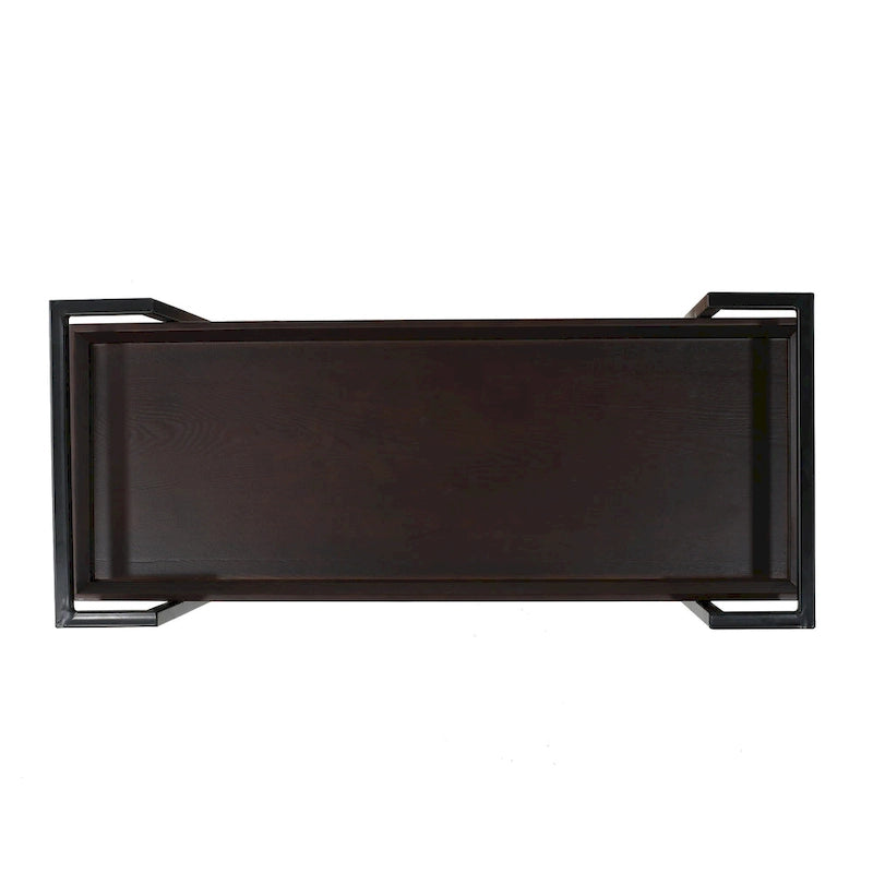 Natural / Walnut Rolling Bar Cart with Wine Storage & Lockable Casters
