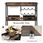 Brown 3-Tier Kitchen Bar Cart for 1 Person