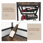 Brown 3-Tier Kitchen Bar Cart for 1 Person