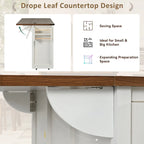 Black Farmhouse Kitchen Island with Storage & Power Outlet, 1-Person