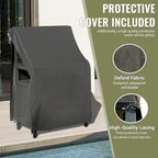 Grey Outdoor Kitchen Island with Storage, Stool Not Included