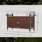 Black & Silver 1-Person Outdoor Grill Cart with Stainless Steel Top