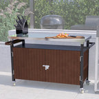 Black & Silver 1-Person Outdoor Grill Cart with Stainless Steel Top