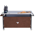 Black & Silver 1-Person Outdoor Grill Cart with Stainless Steel Top