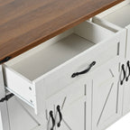 Kitchen Island with Power Outlet, Black/White, Seats 2–4 | Drop Leaf, Spice Rack & Drawer