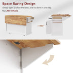 White / Black / Grey+Blue Rolling Kitchen Island with Drop Leaf | Rustic Style
