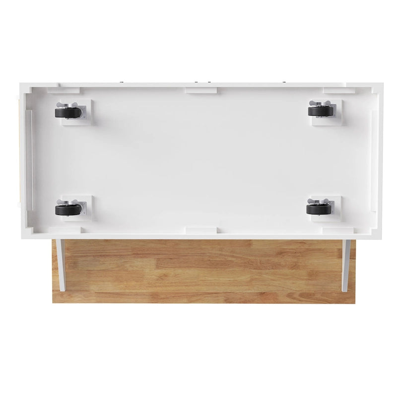 White / Black / Grey+Blue Rolling Kitchen Island with Drop Leaf | Rustic Style