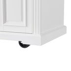 White / Black / Grey+Blue Rolling Kitchen Island with Drop Leaf | Rustic Style