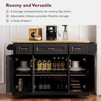 White / Black / Grey+Blue Rolling Kitchen Island with Drop Leaf | Rustic Style