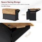 White / Black / Grey+Blue Rolling Kitchen Island with Drop Leaf | Rustic Style