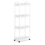 White / Black Rolling Storage Cart – 2, 3 & 4-Tier, 1-Person Use