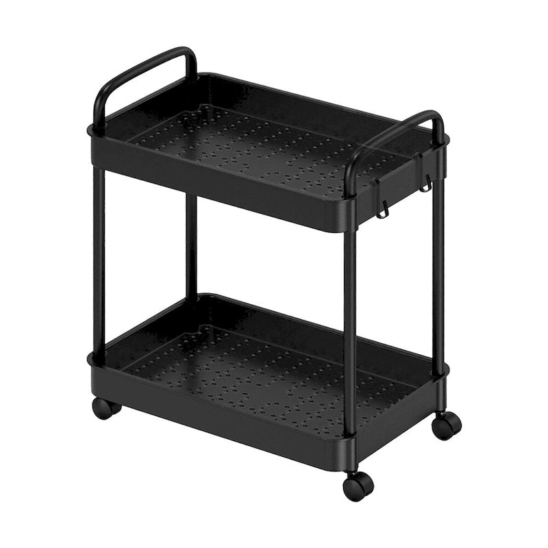 White / Black Rolling Storage Cart – 2, 3 & 4-Tier, 1-Person Use