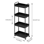 White / Black Rolling Storage Cart – 2, 3 & 4-Tier, 1-Person Use