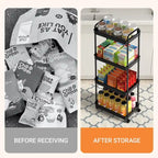 White / Black Rolling Storage Cart – 2, 3 & 4-Tier, 1-Person Use