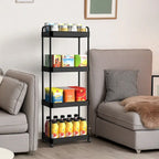 White / Black Rolling Storage Cart – 2, 3 & 4-Tier, 1-Person Use