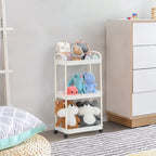 White / Black Rolling Storage Cart – 2, 3 & 4-Tier, 1-Person Use