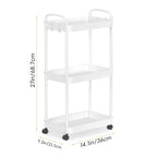 White / Black Rolling Storage Cart – 2, 3 & 4-Tier, 1-Person Use