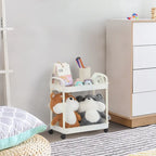 White / Black Rolling Storage Cart – 2, 3 & 4-Tier, 1-Person Use