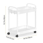 White / Black Rolling Storage Cart – 2, 3 & 4-Tier, 1-Person Use