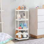 White / Black Rolling Storage Cart – 2, 3 & 4-Tier, 1-Person Use