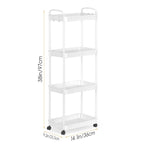 White / Black Rolling Storage Cart – 2, 3 & 4-Tier, 1-Person Use
